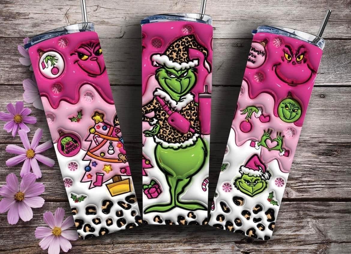 Pink Grinch 20oz tumbler