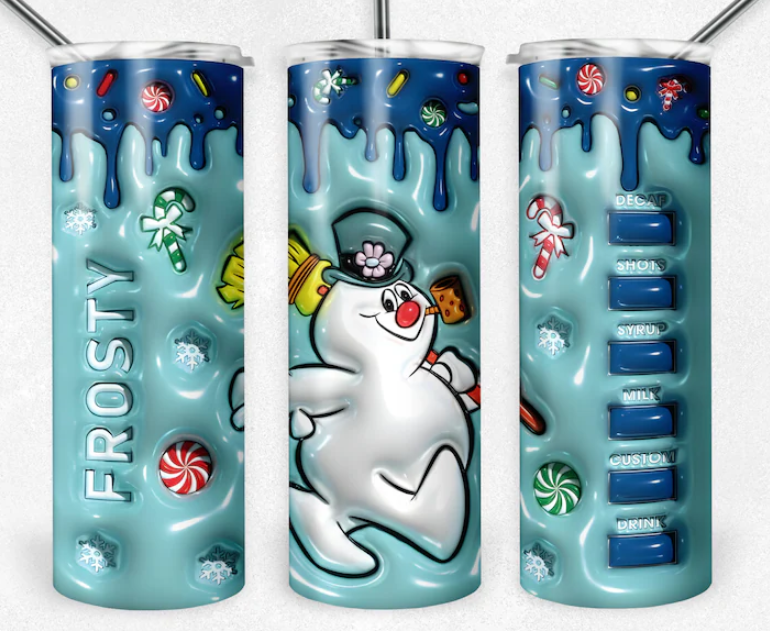 Frosty 3D Puffy 20oz Tumbler Wrap