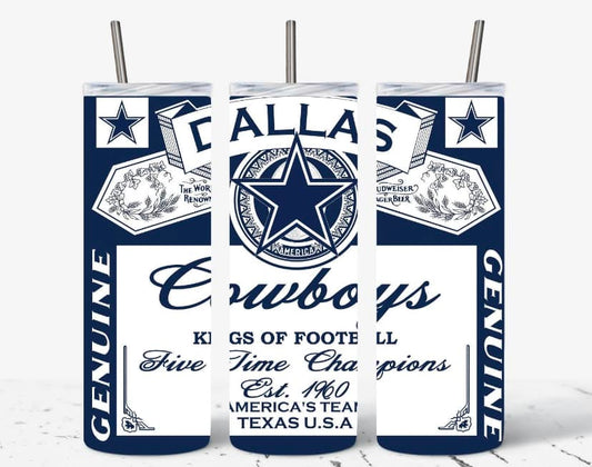 Dallas Cowboys Beer 20oz Tumbler