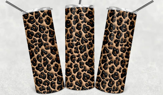 Leopard print 3D Puffy 20oz Tumbler