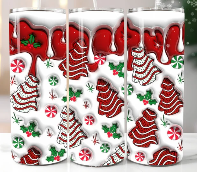 Christmas Tree Cakes 3d puffy 20oz tumbler