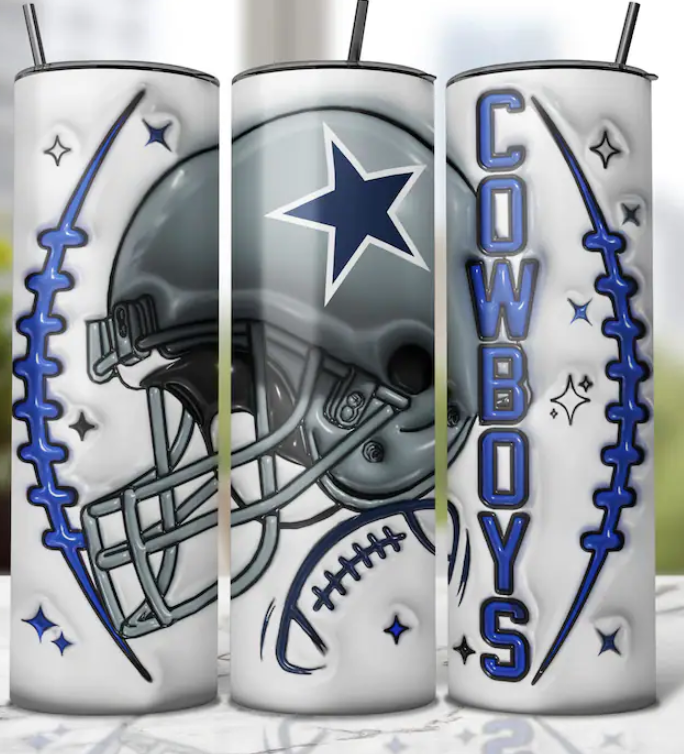 Dallas Cowboys 3d Puffy 20oz Tumbler wrap